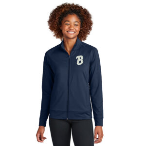 Bambinos BB Sport Tek Ladies Sport Wick Stretch Full Zip Cadet Jacket-Navy