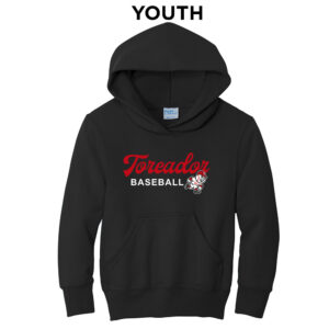 Boone Baseball Youth Fleece Hooded Sweatshirt-Black (Ym-YXL)