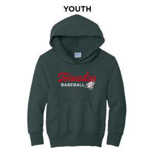 Boone Baseball Youth Fleece Hooded Sweatshirt-Dark Green