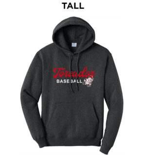 Boone Baseball Tall Fleece Hooded Sweatshirt-Black Heather