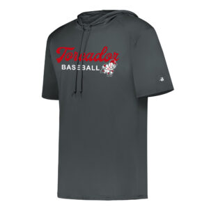 Boone Baseball Running B Core Men Performance Short Sleeve Hood Tee-Graphite