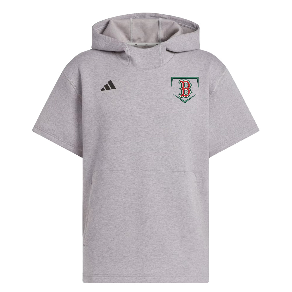 Boone Baseball Adidas Dugout NWV Short Sleeve Hoodie- Medium Grey Heather (3xs-l, 3x)