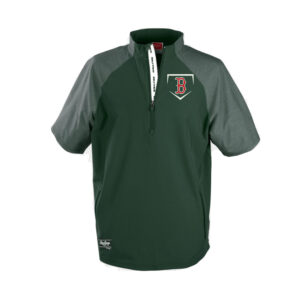 Boone Baseball Rawlings Colrsync Short Sleeve Batting Cage Jacket -Dark Green