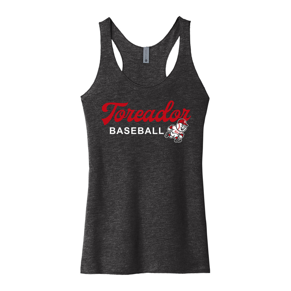 Boone Baseball Next Level Women's Triblend Racerback Tank-Vintage Black