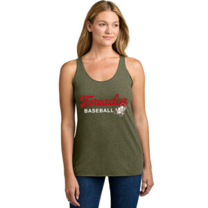 Boone Baseball Next Level Women’s Triblend Racerback Tank-Military Green