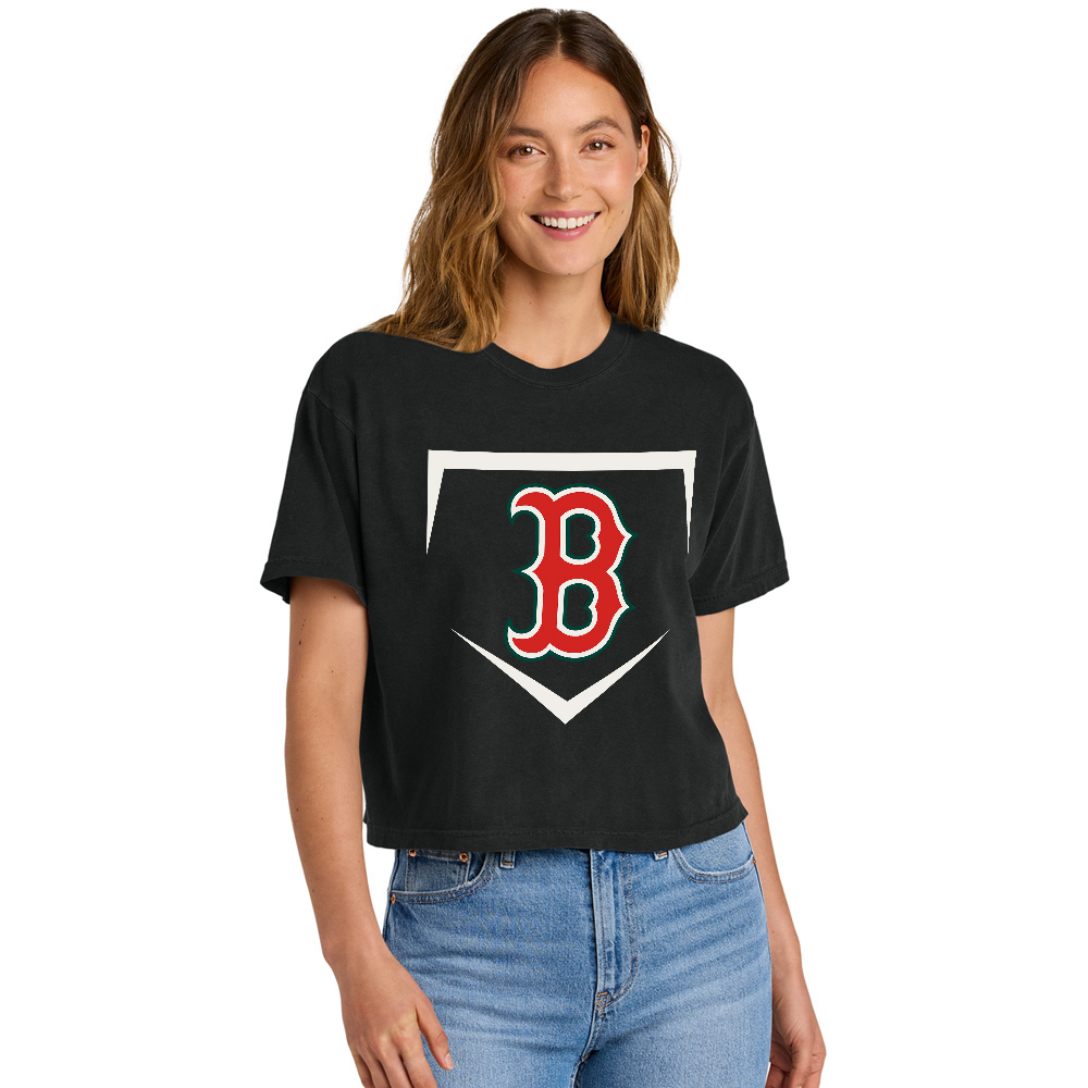 Boone Baseball Comfort Colors Women's Heaveweight Boxy Fit Slightly Cropped T-Shirt-Black