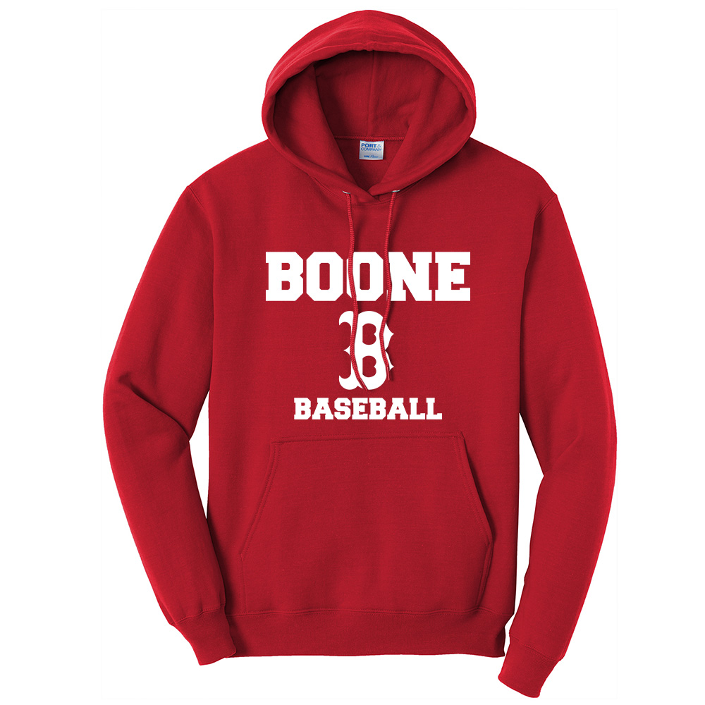 Boone Baseball Tall Fleece Hooded sweatshirt-Red