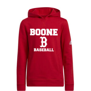 Boone Baseball Adidas Youth Fleece Hooded Sweatshirt- Power Red (YS)