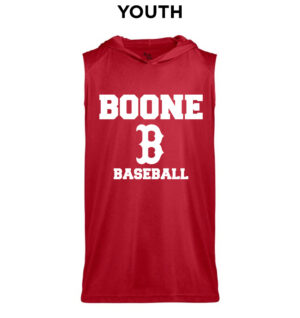 Boone Baseball Badger B-Core YOUTH Sleeveless Hood Tee-Red