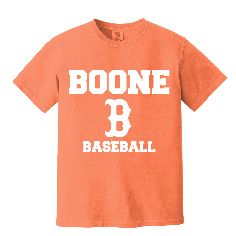 Boone Baseball Comfort Colors Pigment Dyed Short Sleeve Shirt-Melon