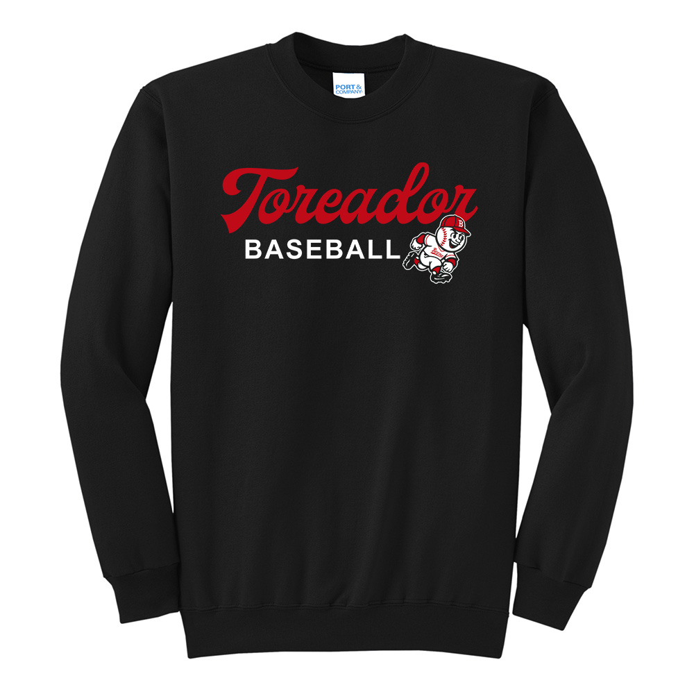 Boone Baseball Unisex Fleece Crewneck Sweatshirt-Black