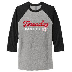 Boone Baseball Next Level Tr-Blend Baseball Raglan Tee Adult-Black/Premium Heather