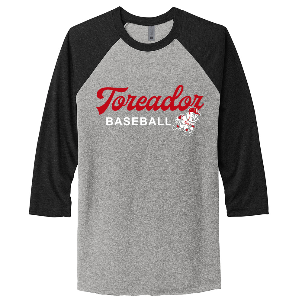 Boone Baseball Next Level Tr-Blend Baseball Raglan Tee Adult-Black/Premium Heather