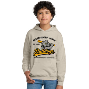 Bett Bulldog BB Youth Fleece Hooded Sweatshirt-Sand