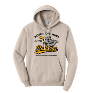 Bett Bulldog BB Unisex Fleece Hooded Sweatshirt-Light Sand