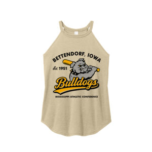 Bett Bulldog BB District Made Ladies Perfect Tri Rocker Tank-Desert Tan Heather