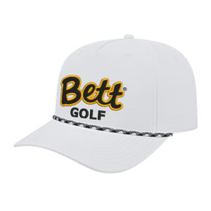 Bett Golf Cap America Athletic Rope Cap-White/White/Black
