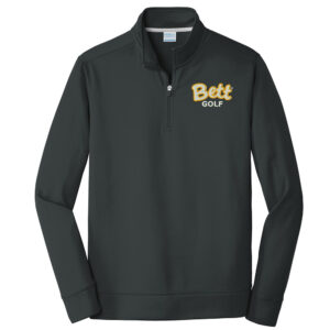 Bett Golf Port and Company Men Performance Fleece 1/4-Zip Pullover Sweatshirt-Black