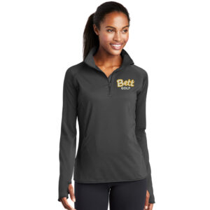 Bett Golf Sport-Tek Ladies Sport-Wick Stretch 1/2-Zip Pullover-Charcoal