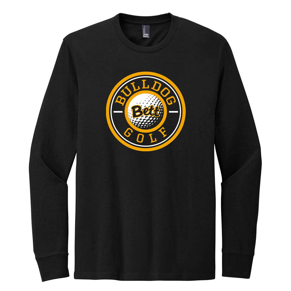 Bett Golf District Perfect Blend CVC Long Sleeve Tee Unisex-Black