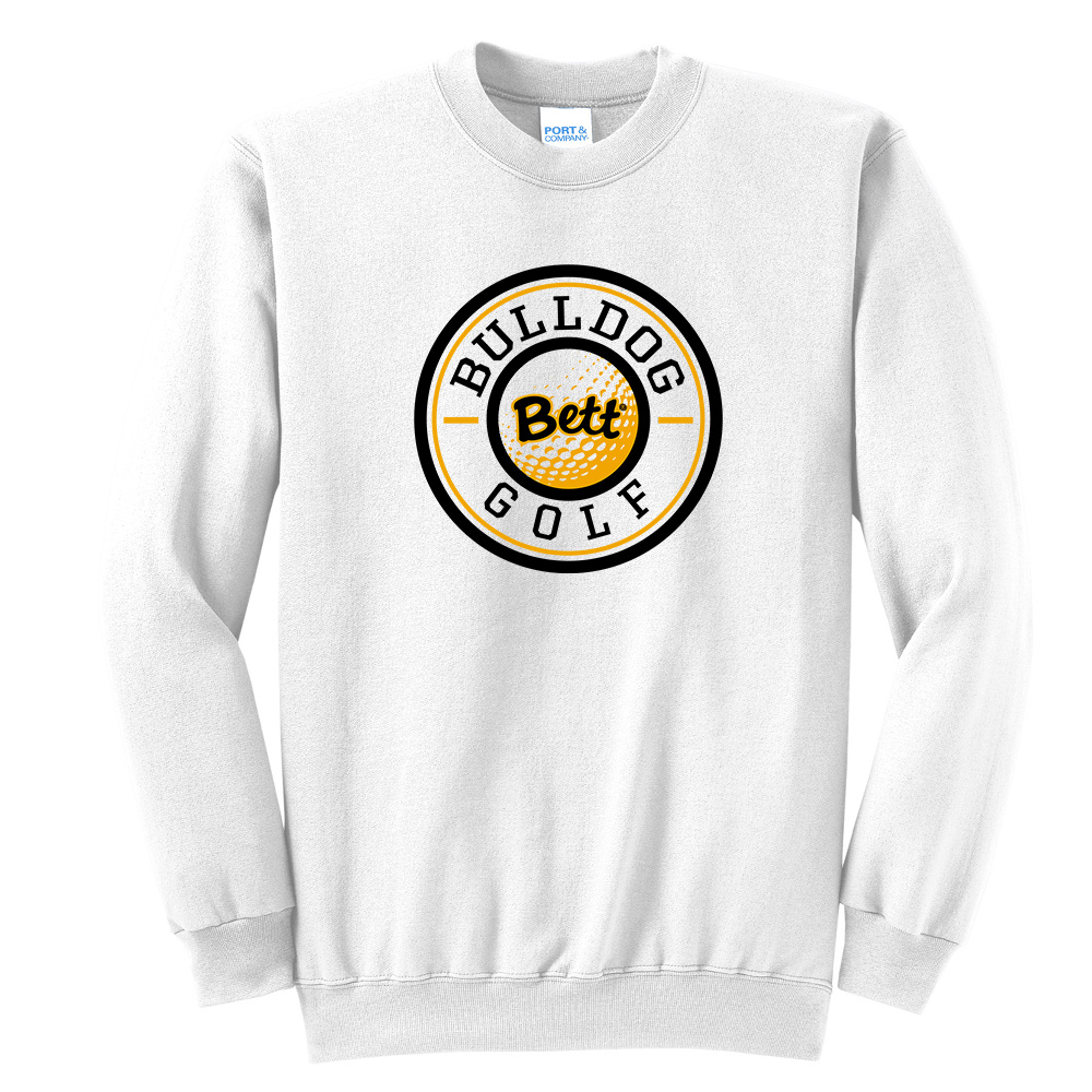 Bett Golf Unisex Fleece Crewneck Sweatshirt-White