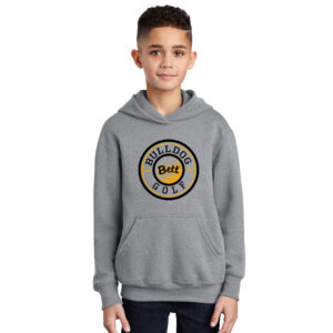 Bett Golf Youth Fleece Hooded Sweatshirt-Athletic Heather