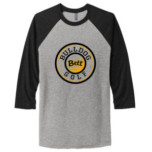 Bett Golf Next Level Unisex Triblend 3/4 Sleeve Raglan Tee-Black/Heather