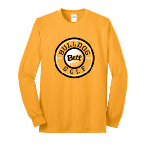 Bett Golf Unisex Long Sleeve Cotton Tee-Gold