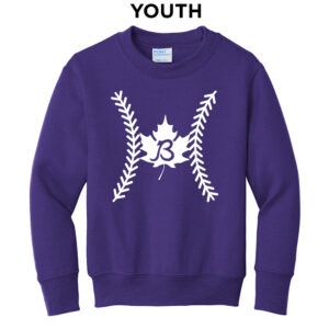 Baldwin BB Youth Fleece Crewneck Sweatshirt-Purple