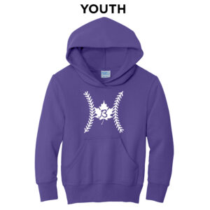 Baldwin BB Youth Fleece Hooded Sweatshirt-Purple