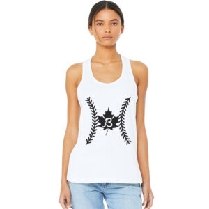 Baldwin BB BELLA and CANVAS Women’s Jersey Racerback Tank-White