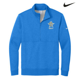 Bellevue Golf Nike Club Fleece Sleeve Swoosh 1/2-Zip Men-Light Game Royal Heather