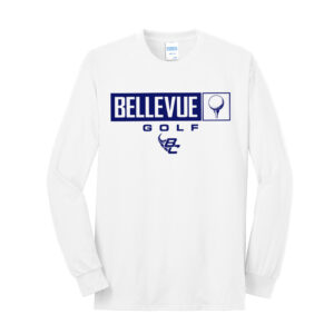 Bellevue Golf Unisex Cotton Long Sleeve Tee-White