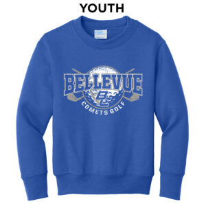 Bellevue Golf Youth Fleece Crewneck Sweatshirt-Royal