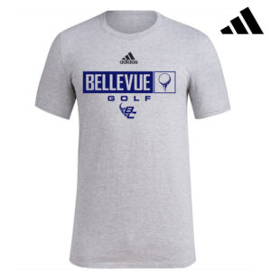 Bellevue Golf Adidas Fresh Badge of Sport short sleeve ringspun cotton Tee – Medium Grey Heather (M-4x)