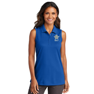 Bellevue Golf Port Authority Ladies Dry Zone UV Micro-Mesh Sleeveless Polo-True Royal