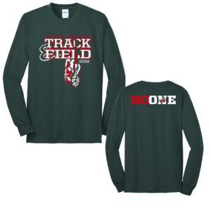 Boone Track Field Unisex Cotton Long Sleeve Tee-Dark Green