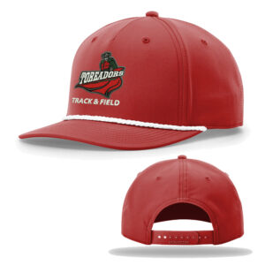 Boone Track Field Richardson FIVE PANEL Classic Rope Cap-Red/White