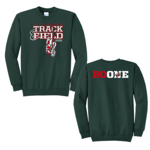 Boone Track Field Unisex Fleece Crewneck Sweatshirt-Dark Green