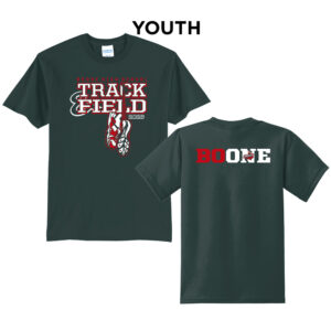 Boone Track Field Youth Short Sleeve Tee-Dark Green