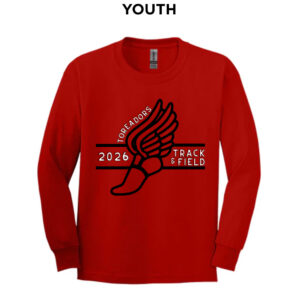 Boone Track Field Youth Cotton Long Sleeve Tee-Red