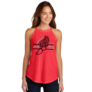 Boone Track Field District Made Ladies Perfect Tri Rocker Tank-Red Frost