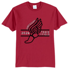 Boone Track Field Unisex Short Sleeve Tee-Red