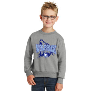 BPV Wolfpack Youth Fleece Crewneck Sweatshirt-Athletic Heather
