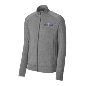 BPV Wolfpack Sport Tek Men Sport Wick Stretch Full Zip Cadet Jacket-Charcoal Grey Heather