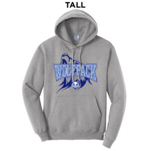BPV Wolfpack Tall Fleece Hooded Sweatshirt-Athletic Heather