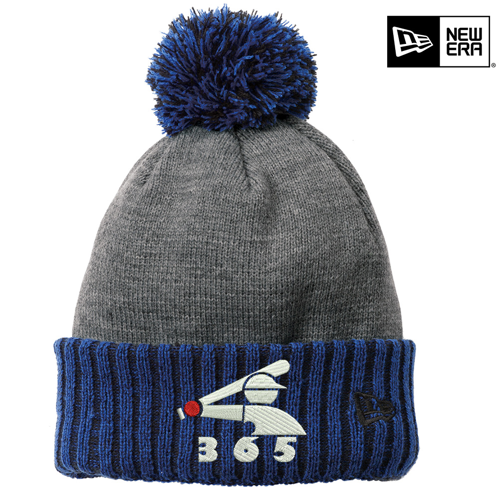 Baseball 365 New Era Colorblock Cuffed Beanie stocking cap with Fleece lining-Royal/Heather