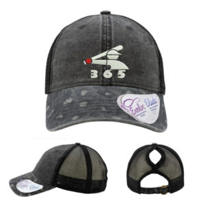 Baseball 365 Infinity Her Women’s Printed Visor with Mesh Back Cap-Black/Black Leopard