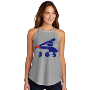Baseball 365 District Made Ladies Perfect Tri Rocker Tank-Grey Frost