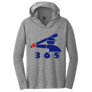 Baseball 365 District Made Mens Perfect Tri Long Sleeve Hoodie-Grey Frost